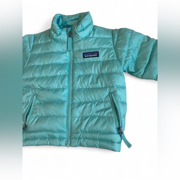 Patagonia Baby Down Sweater Jacket 6-12M Puffer Blue Full Zip Quilted EUC - Picture 2 of 8